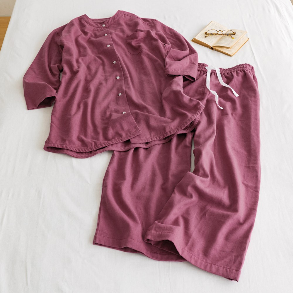 手放せないリラックス感 綿100％和ざらし二重ガーゼパジャマ レディース 春・秋用 546409