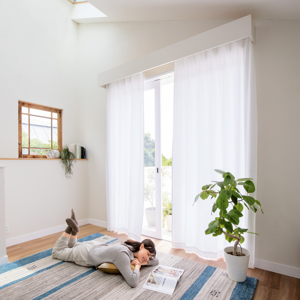 ≪幅100×丈218cm≫ ウェーブロン(R)使用 UVカットレースカーテン 2枚組 防炎カーテン カーテン 543516