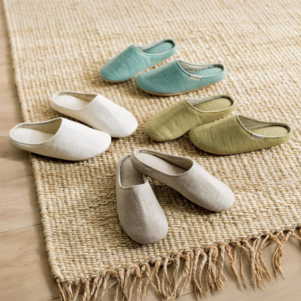 裸足よりも気持ちいい LINEN & BASIC リネンスリッパ 1足 夏用 スリッパ ルームシューズ タオル 560506
