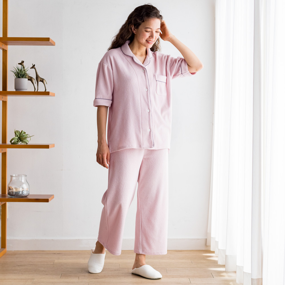 まるでバスタオルにくるまれる心地よさ ふんわり軽い両面パイルのパジャマ レディース 560914