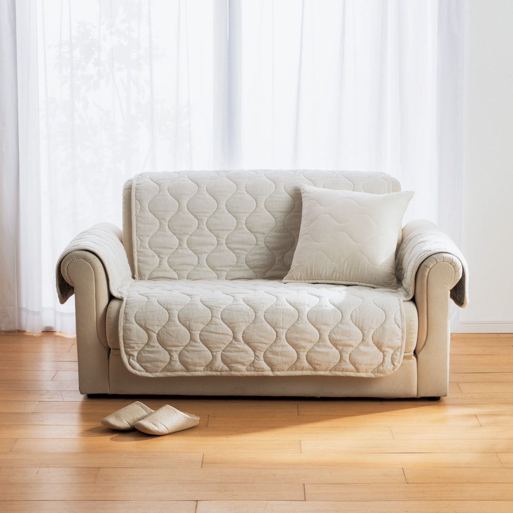 ≪2人掛・アーム付き≫ 洗える綿麻混ソファカバー 人掛けソファーカバー ソファーカバー 562702