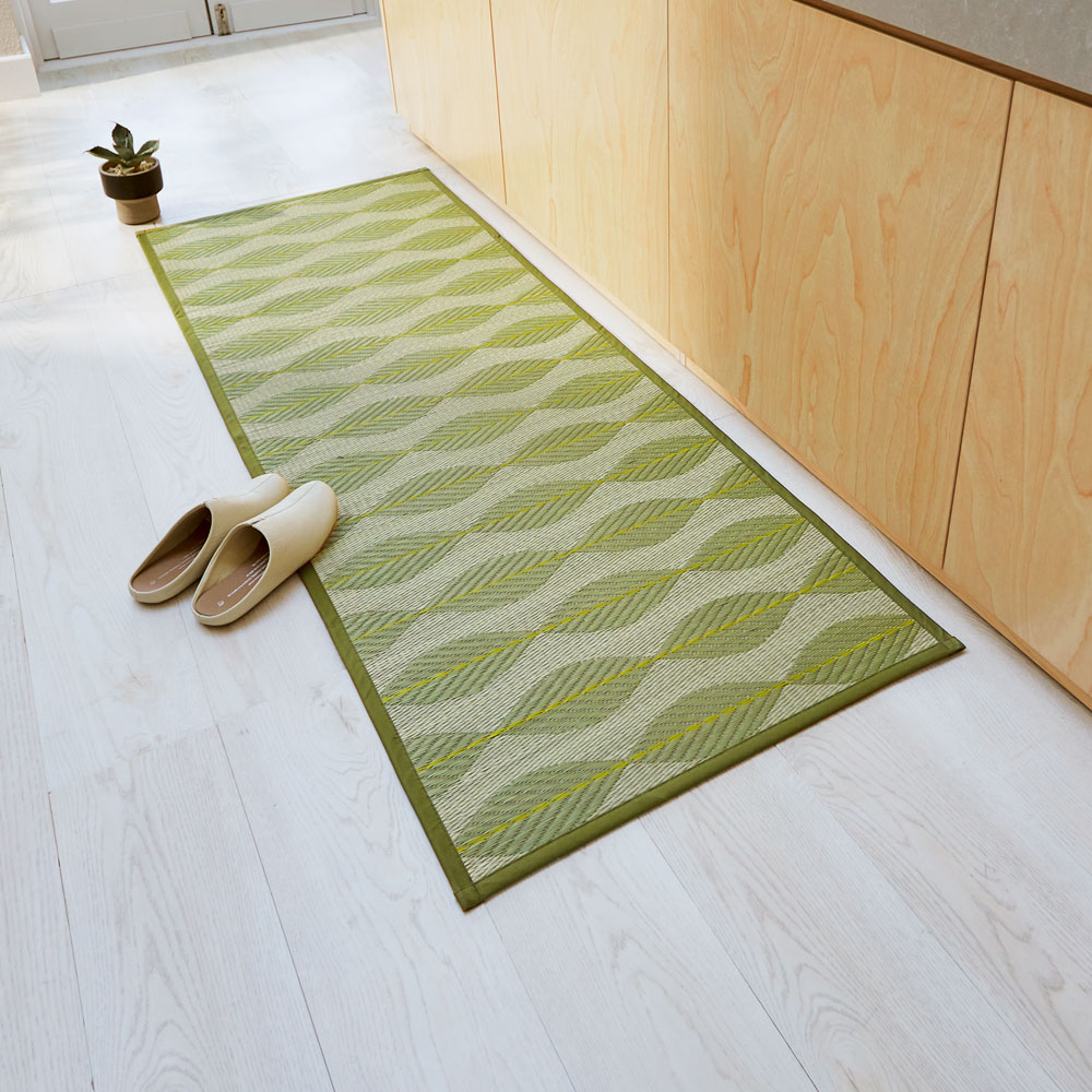 ≪約67×120cm≫ い草インテリアマット〈リーブス〉(厚さ約5mm) 玄関マット カーペット ラグ マット 562823