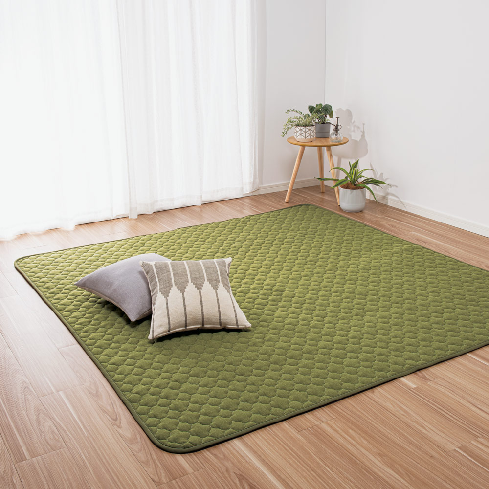 ≪約190×280cm≫メランジキルトラグ（厚さ約10mm） 洗えるラグ カーペット ラグ マット 563012