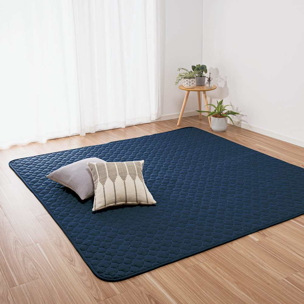 ≪約190×280cm≫メランジキルトラグ（厚さ約10mm） 洗えるラグ カーペット ラグ マット 563012