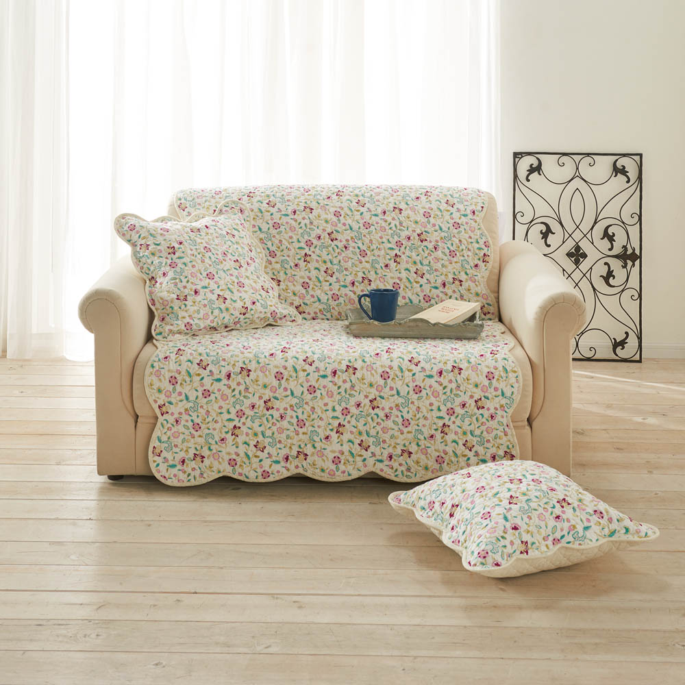 ≪約100×160cm(2人掛用)≫ ミントン ウォッシュキルトソファカバー 人掛けソファーカバー ソファーカバー 563018