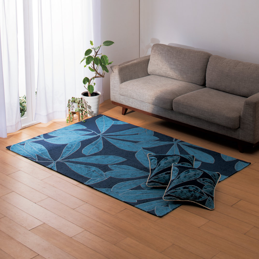 ≪約200×200cm≫ イタリア製ジャカード織ラグ〈ボタニコ〉 洗えるラグ カーペット ラグ マット 563102