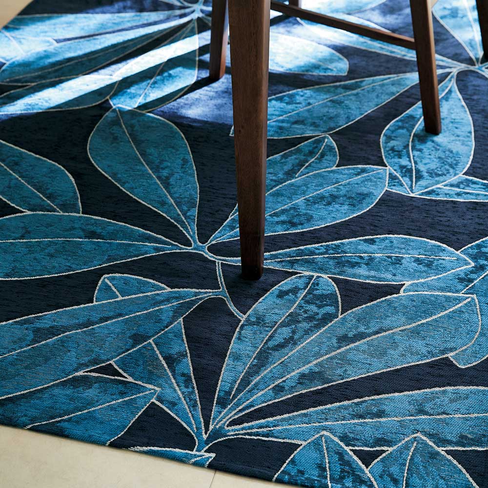 ≪約200×250cm≫ イタリア製ジャカード織ラグ〈ボタニコ〉 洗えるラグ カーペット ラグ マット 563103