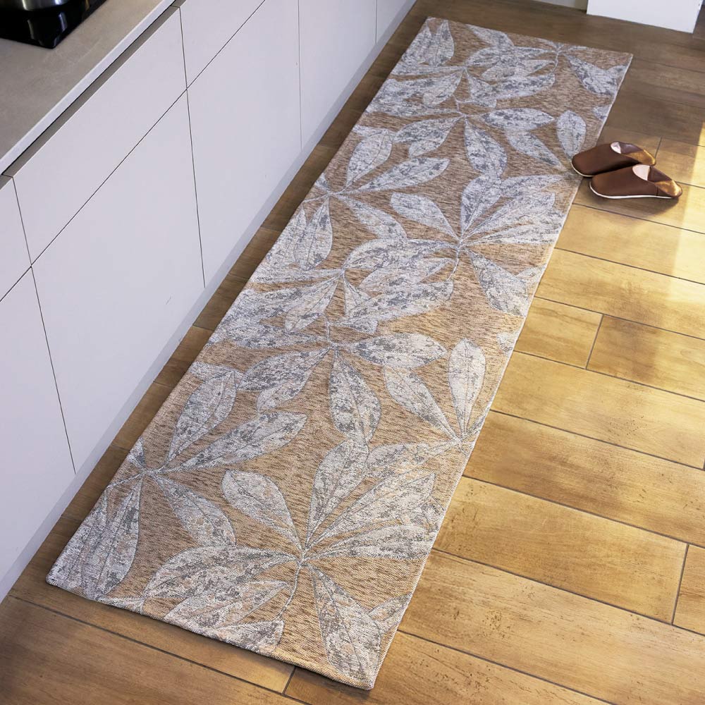 ≪約65×180cm≫ イタリア製ジャカード織マット〈ボタニコ〉 キッチンマット カーペット ラグ マット 563105