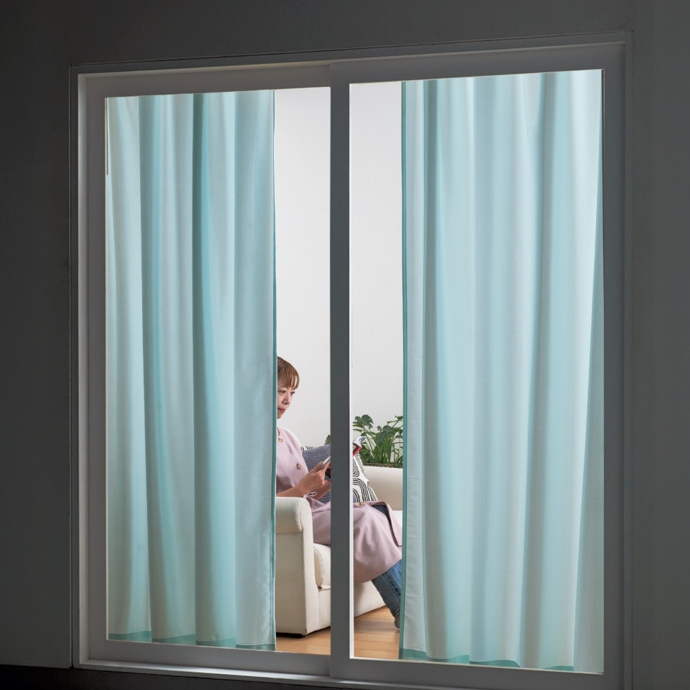 ≪幅100cm×丈108cm（2枚組）≫ 遮熱・遮像・UVカットのカラフルレースカーテン 断熱カーテン 遮熱カーテン カーテン 563425