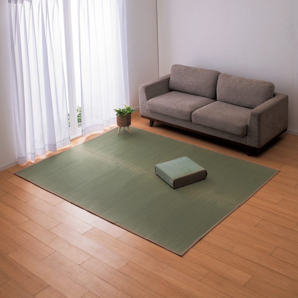 ≪約190×250cm ふっくら約12mm≫ 杉綾織カラーい草ラグ カーペット ラグ マット 564705