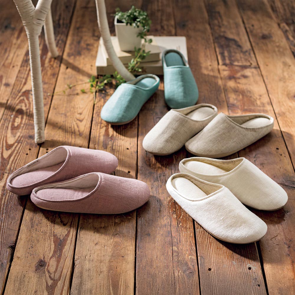 裸足よりも気持ちいい LINEN & BASIC リネンスリッパ 1足 夏用 スリッパ ルームシューズ タオル 560506