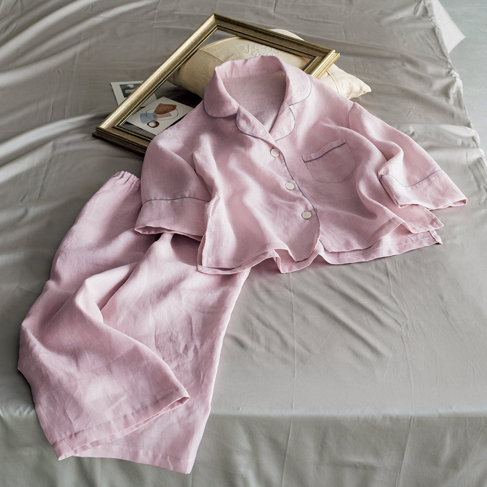 和ざらししたフレンチリネンのやわらかパジャマ レディース 夏用 561004