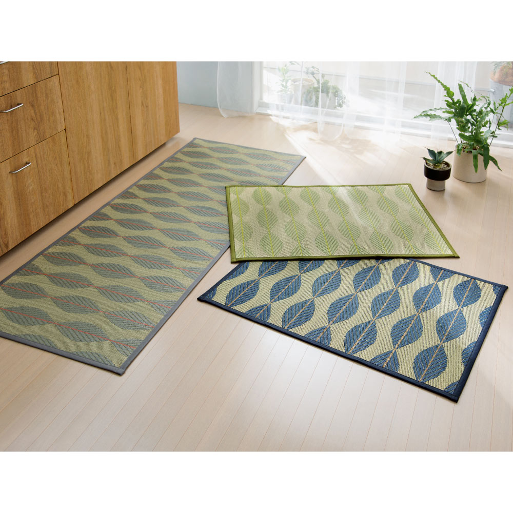 ≪約67×180cm≫ い草インテリアマット〈リーブス〉（厚さ約5mm） 玄関マット カーペット ラグ マット 562824