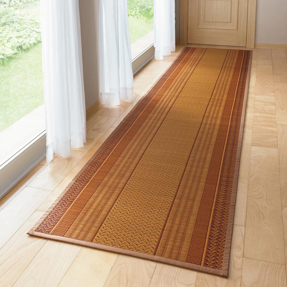 ≪約80×340cm≫ 紋織りい草〈ランクス〉 廊下敷き(裏・不織布) カーペット ラグ マット 562869