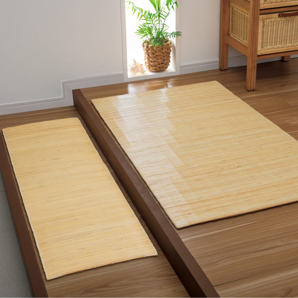 ≪約70×120cm≫ 39穴の籐マット  上がりかまち用 玄関マット カーペット ラグ マット 562947