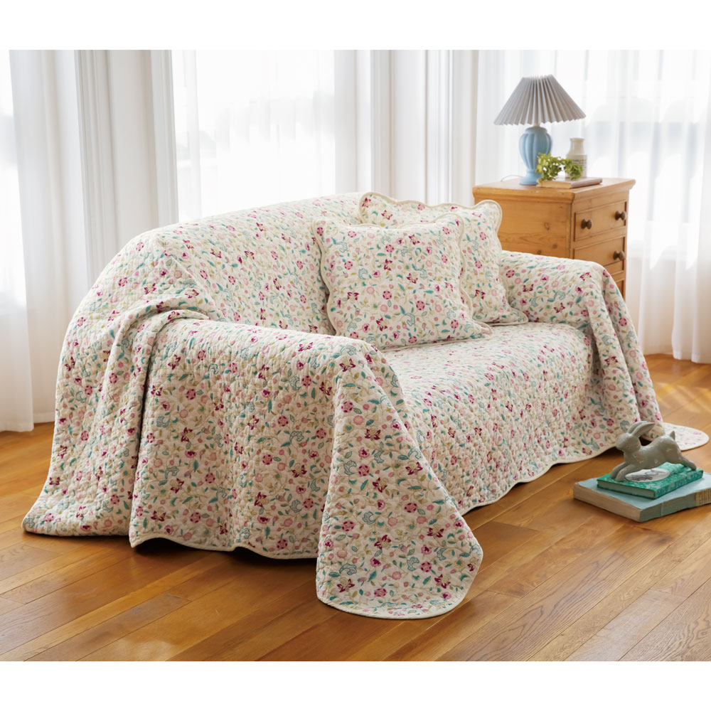 ≪約200×300cm≫ ミントン ウォッシュキルトマルチカバー ソファーカバー 563017