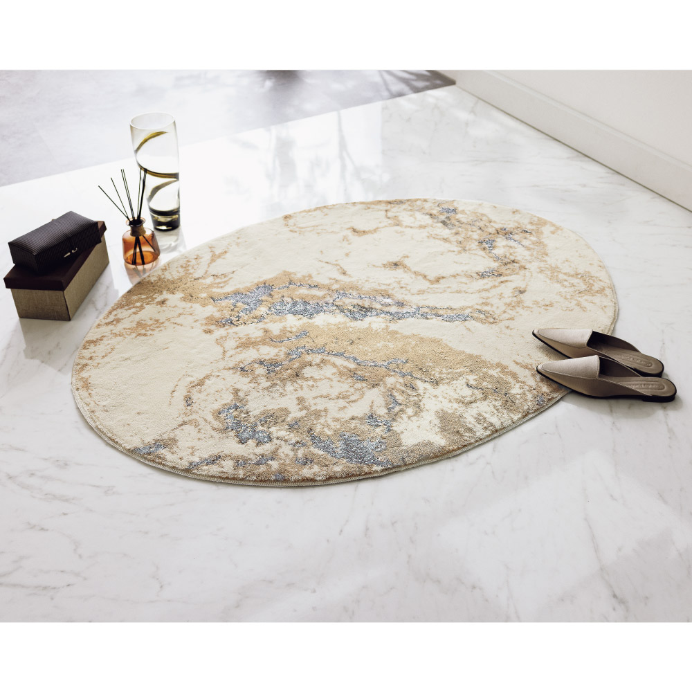 Grandex(グランデックス) ウィルトン織ラグ オーバル(約90×120cm) 洗えるラグ カーペット ラグ マット 563023