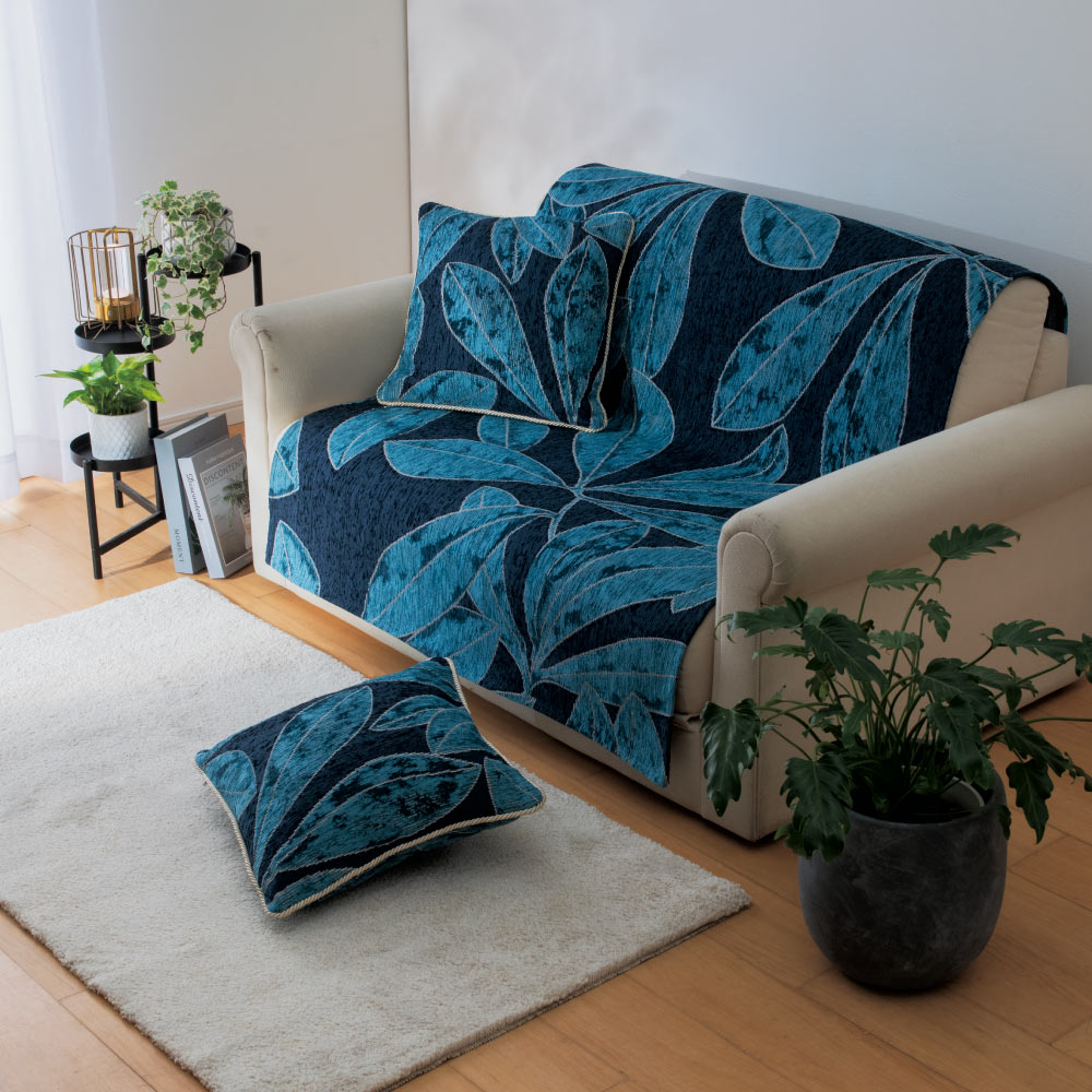 ≪2人掛 約105×175cm≫ イタリア製ジャカード織ソファカバー〈ボタニコ〉 人掛けソファーカバー ソファーカバー 563108