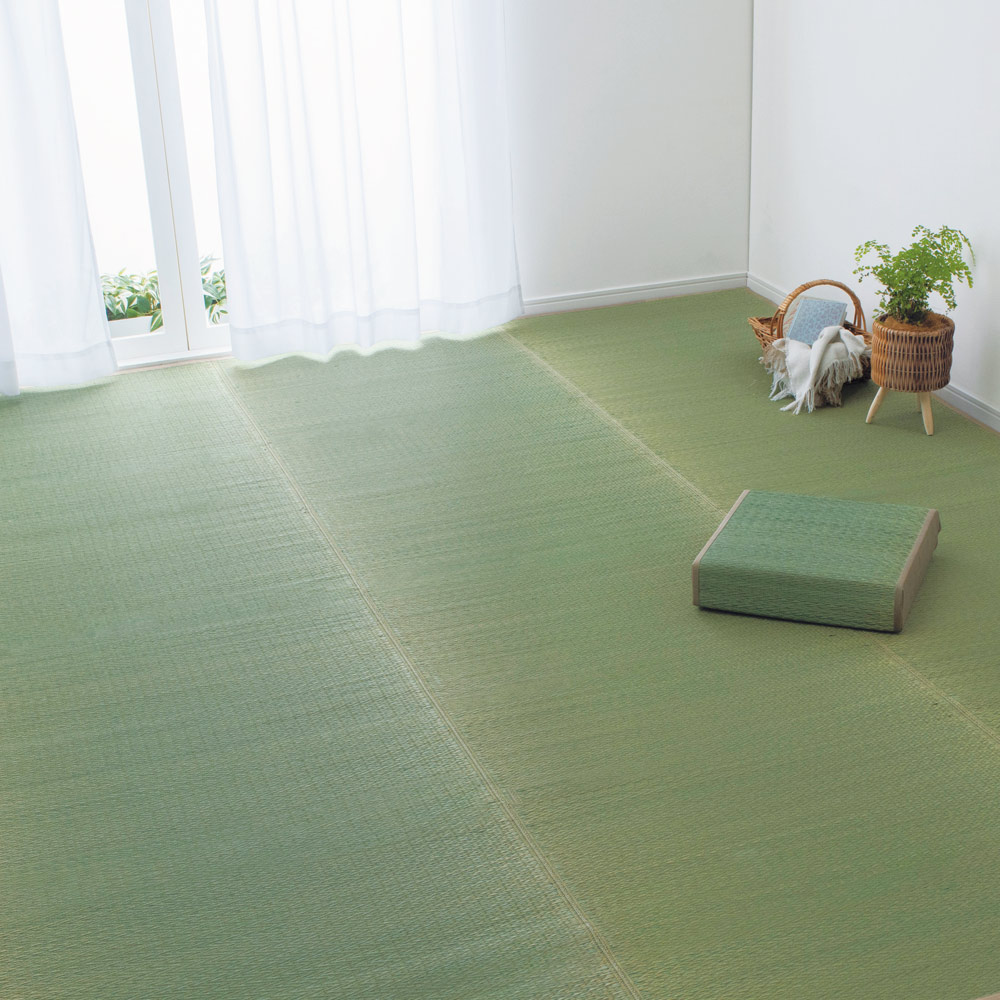 ≪8畳 約348×348cm≫ 杉綾織カラーい草 上敷き（畳サイズ） カーペット ラグ マット 564756