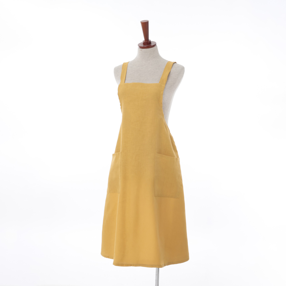 かぶるだけで簡単着脱リネンエプロン エプロン 割烹着 580811