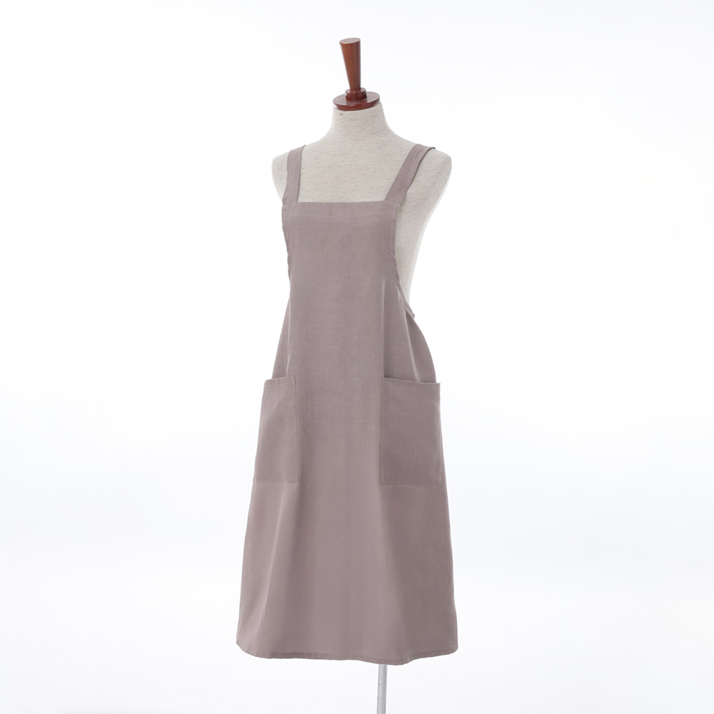 かぶるだけで簡単着脱リネンエプロン エプロン 割烹着 580811