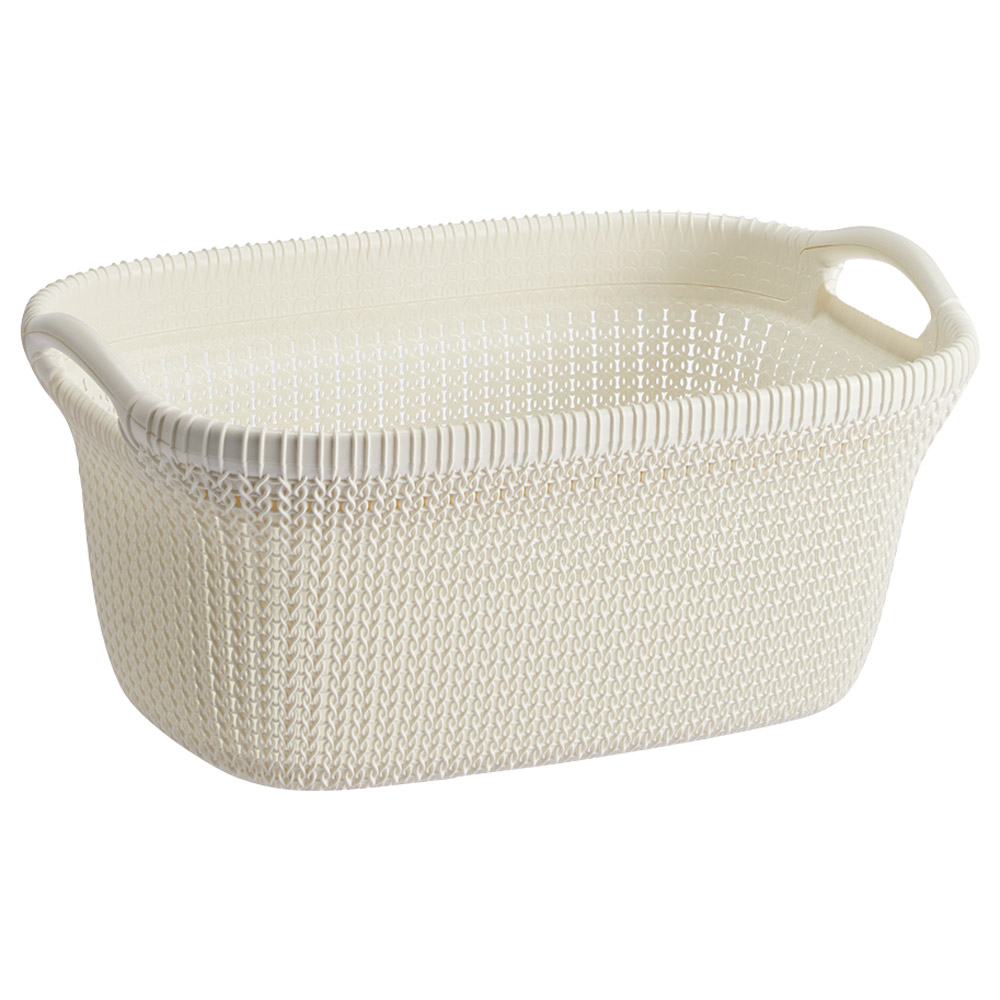 CURVER/カーバー ニット調ランドリーバスケット かごタイプ ランドリー 洗濯かご トイレ 洗面所 ランドリー収納 581702