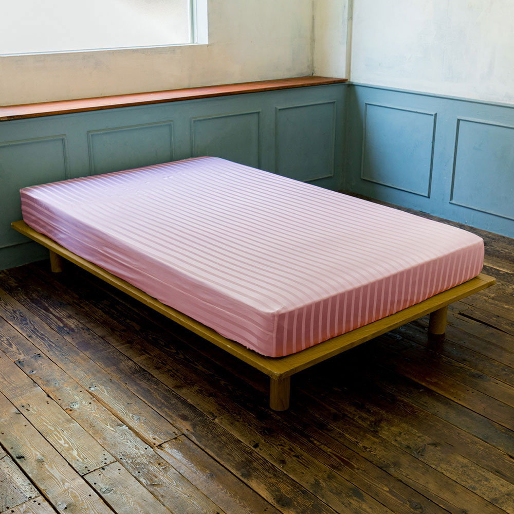 ≪セミダブル≫ 洗えるオールシルクサテン織りシリーズ ボックスシーツ (グレージュ・ローズ) ベッドシーツ ボックスシーツ 布団カバー シーツ 583626