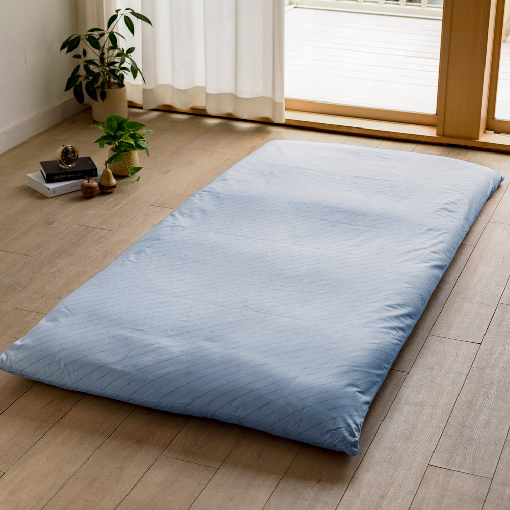 綿100%生地のダニゼロック布団 ボリューム3つ折り敷布団 シングルロング 敷布団 584004