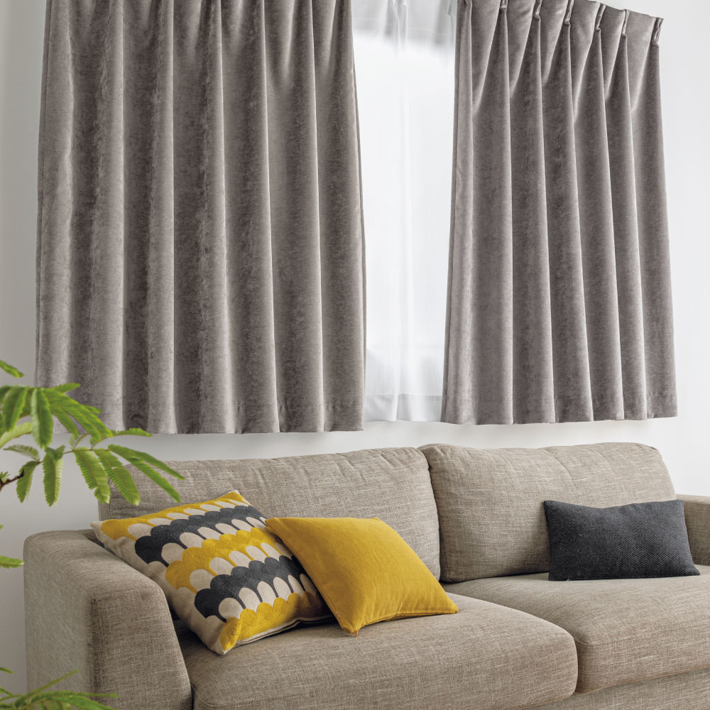 ≪幅100cm×丈120cm（2枚組）≫ 2枚重ねベルベット調カーテン ドレープカーテン カーテン 58430B