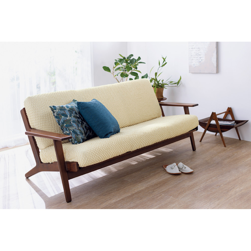 ≪2人用(幅約90-125cm)≫ イタリア製カバー〈エレガンテ〉座面・背もたれ兼用カバー(1枚) 人掛けソファーカバー ソファーカバー 584709