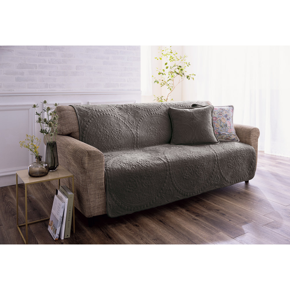 ≪2.5人掛≫ マイクロファイバー×コットン リバーシブルフラワー ソファカバー 人掛けソファーカバー ソファーカバー 584713