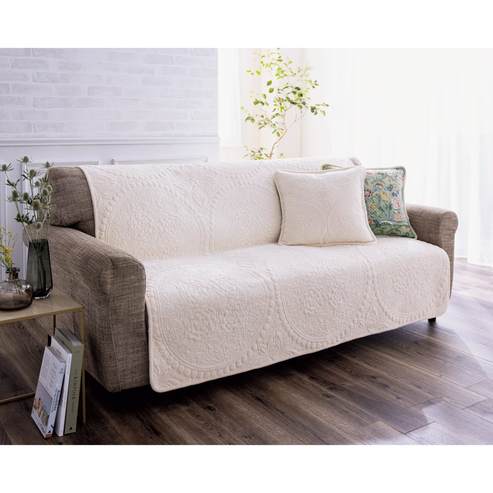 マイクロファイバー×コットン リバーシブルフラワー クッションカバー 約45×45cm用(同色2枚組) カバー類 584722