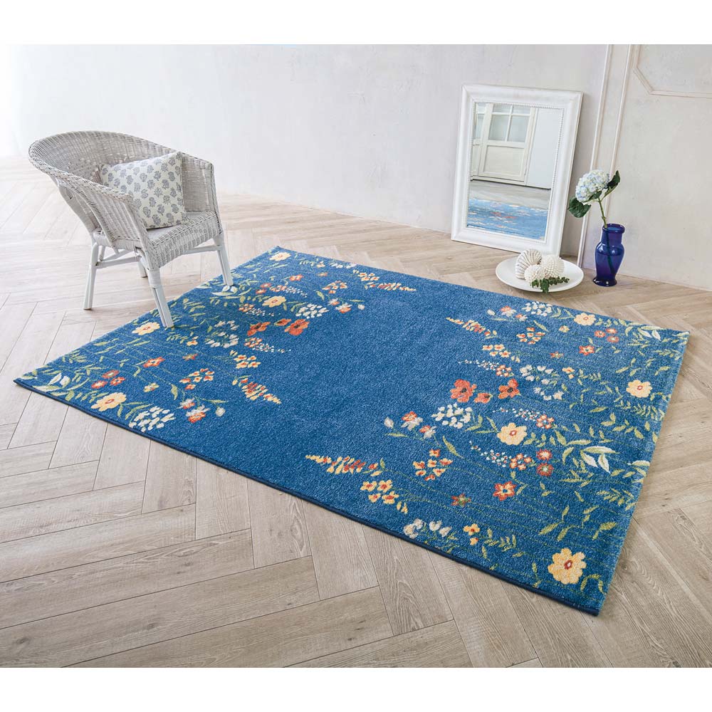 ≪約200×250cm≫ ベルギー製ウィルトン織 花柄ラグ カバー カーペット ラグ マット 584807