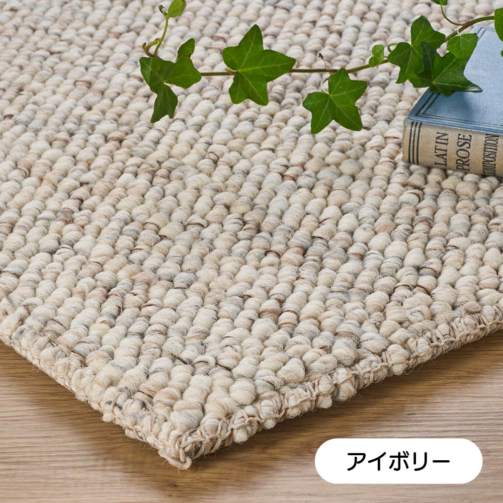 ≪約200×250cm≫ベルギー製ボリュームループタフト製ラグ 洗えるラグ カーペット ラグ マット 584817