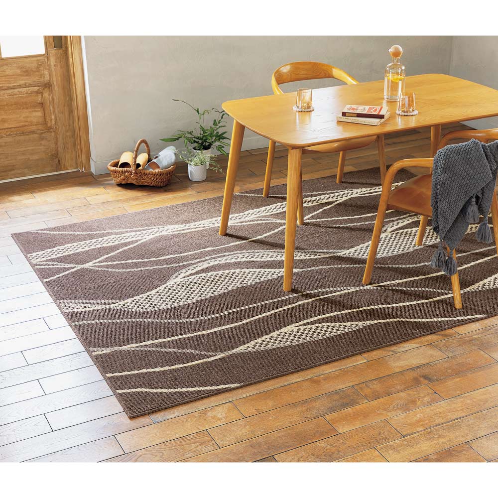 ≪約185×240cm≫ウール100％多機能ラグ  スクエア 洗えるラグ カーペット ラグ マット 585003