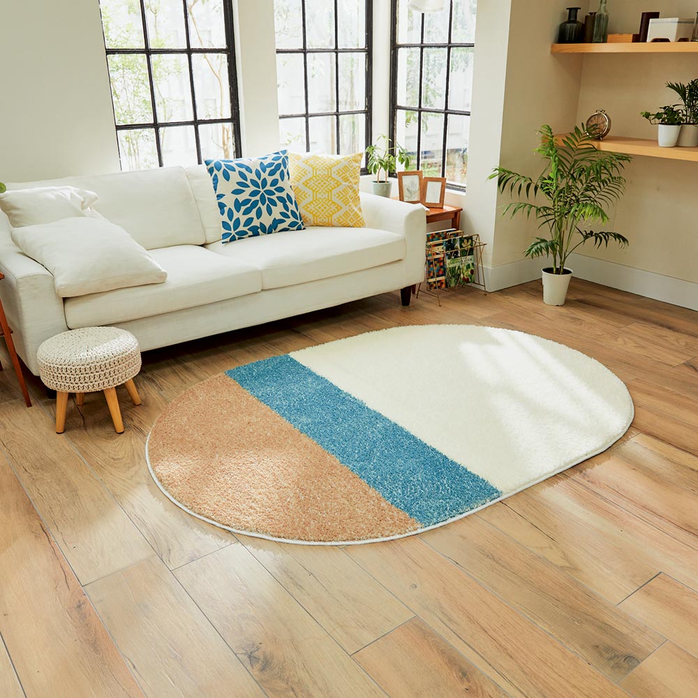 ≪オーバル 約130×190cm≫ 防ダニ洗えるラグ 洗えるラグ カーペット ラグ マット 585020