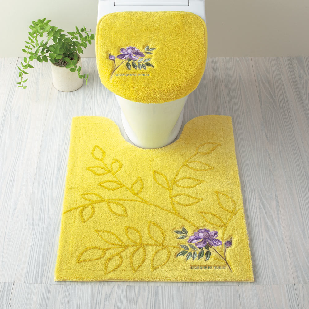 ≪普通判マット約63×63cm≫ デザイナーズ・ギルド〈ポーセリン〉フタカバー・マットセット トイレ用品 585221