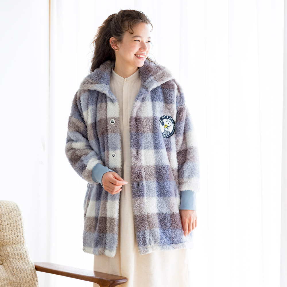 大人を癒すスヌーピーふわもこガウン ショートタイプ ピーナッツ スヌーピー キャラクターグッズ 590702