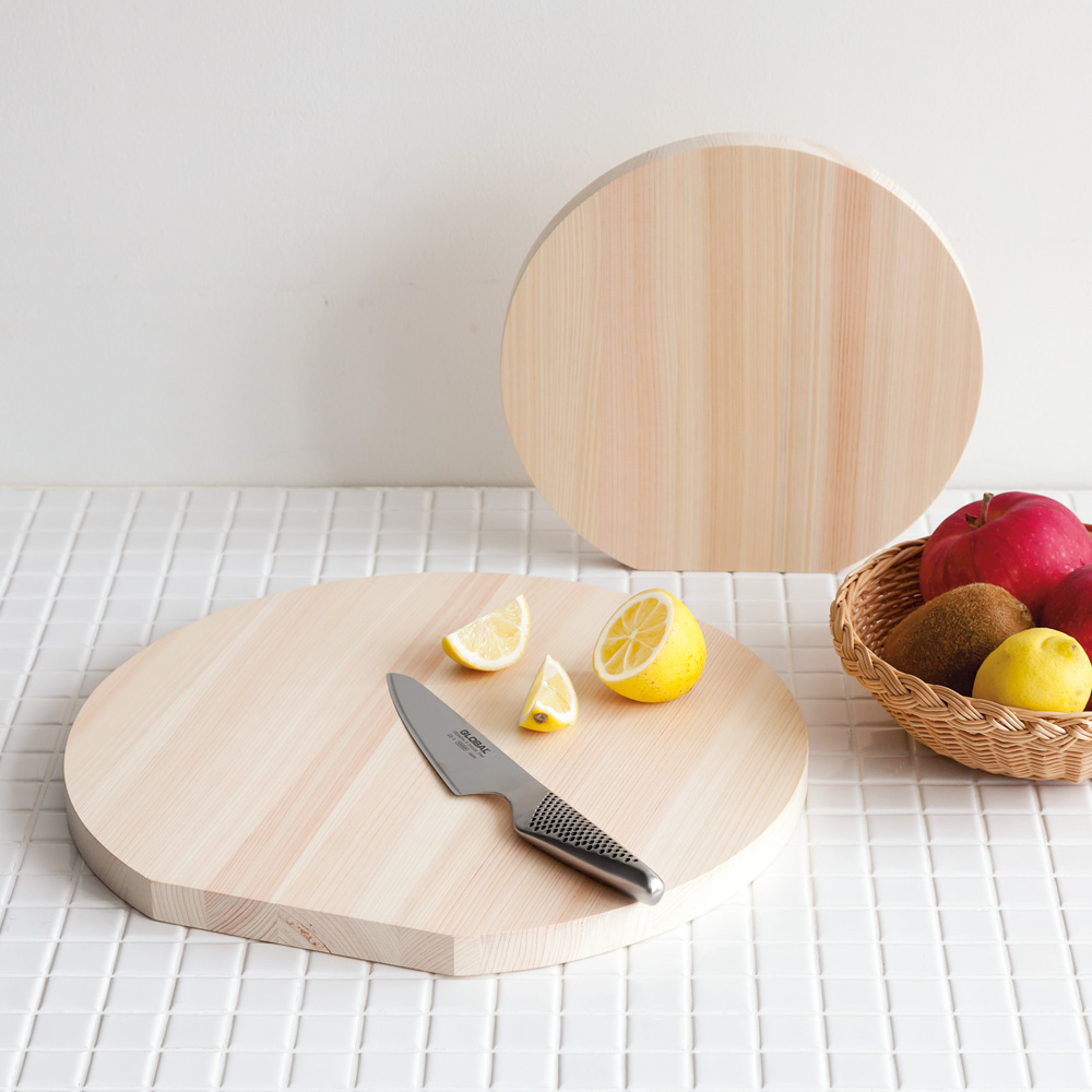 ≪直径35cm≫ 国産ひのきの丸型まな板 まな板 カッティングボード キッチンツール 580304