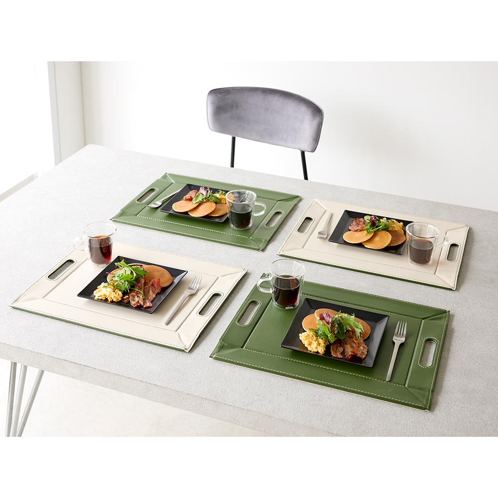 ランチョンマットになるトレー（リバーシブル） 小 4枚組 テーブルクロス ランチョンマット 580808