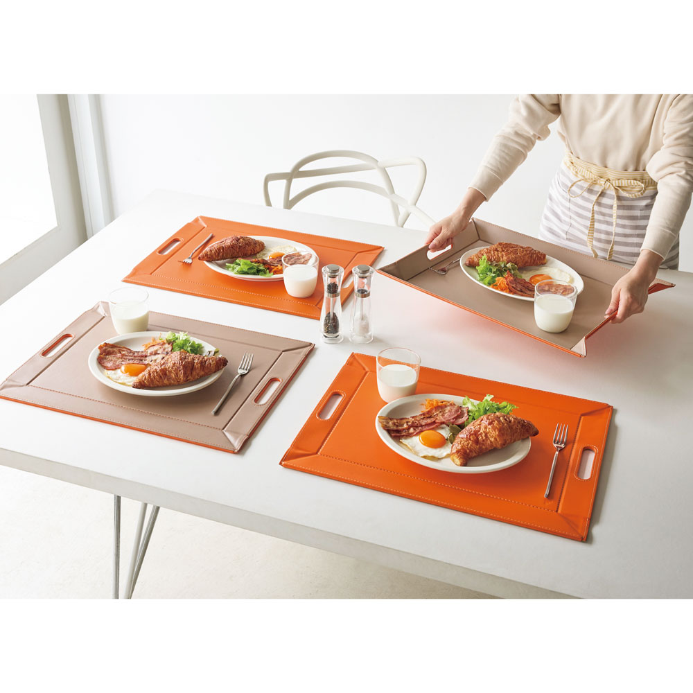 ランチョンマットになるトレー（リバーシブル） 大サイズ 4枚組 テーブルクロス ランチョンマット 580810