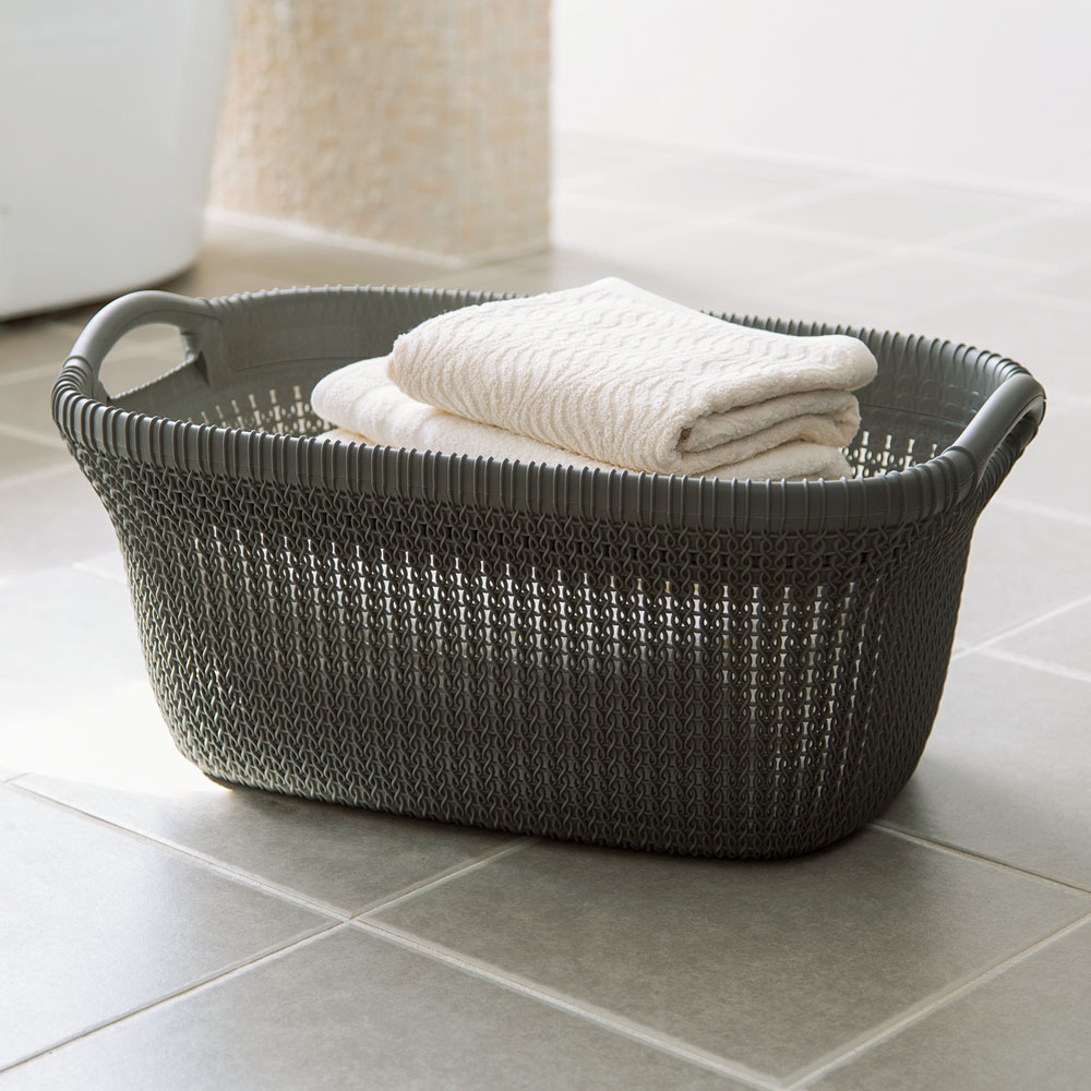 CURVER/カーバー ニット調ランドリーバスケット かごタイプ ランドリー 洗濯かご トイレ 洗面所 ランドリー収納 581702