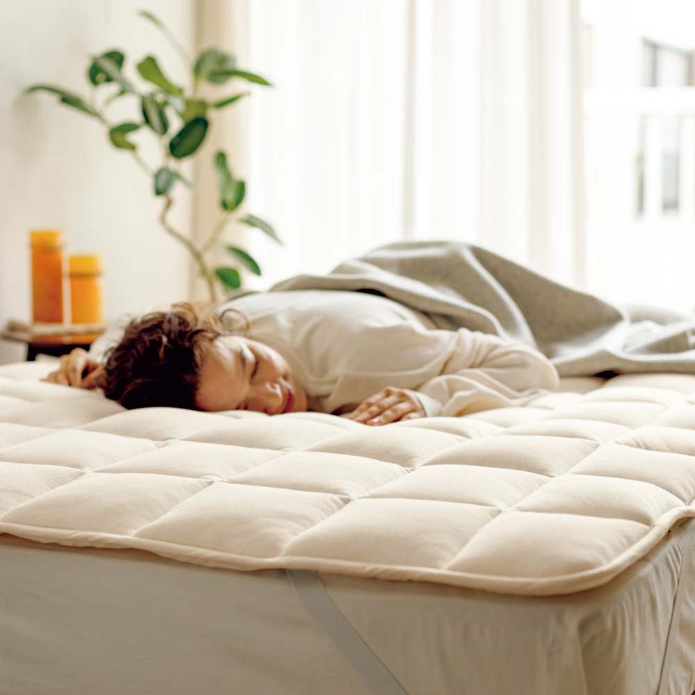 ≪シングル≫もっちり癒しの寝心地 ラコーンウールの敷きパッド 敷きパッド ベッドパッド 583404