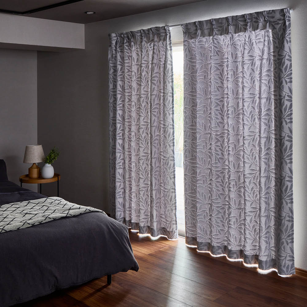 ≪幅100cm×丈110cm（2枚組）≫ 朝を感じるふくれ織りカーテン カーテン ドレープカーテン 584271