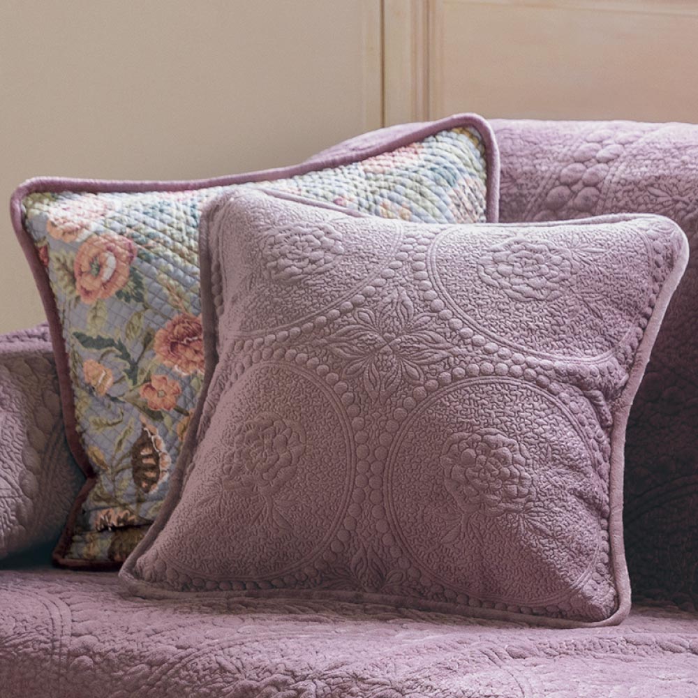 マイクロファイバー×コットン リバーシブルフラワー クッションカバー