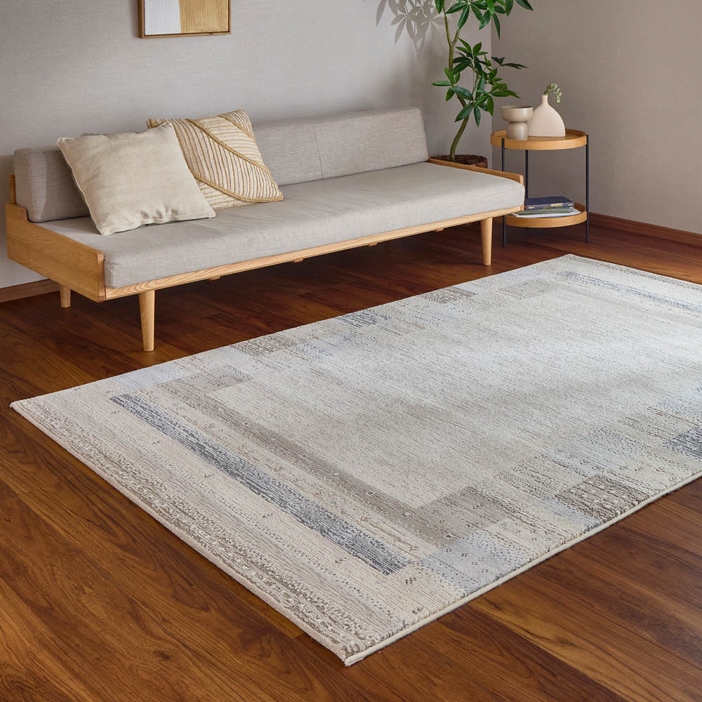 ≪約160×230cm≫ベルギー製ウィルトン織りギャッベ柄ラグ ラグ 絨毯 カーペット マット 584802