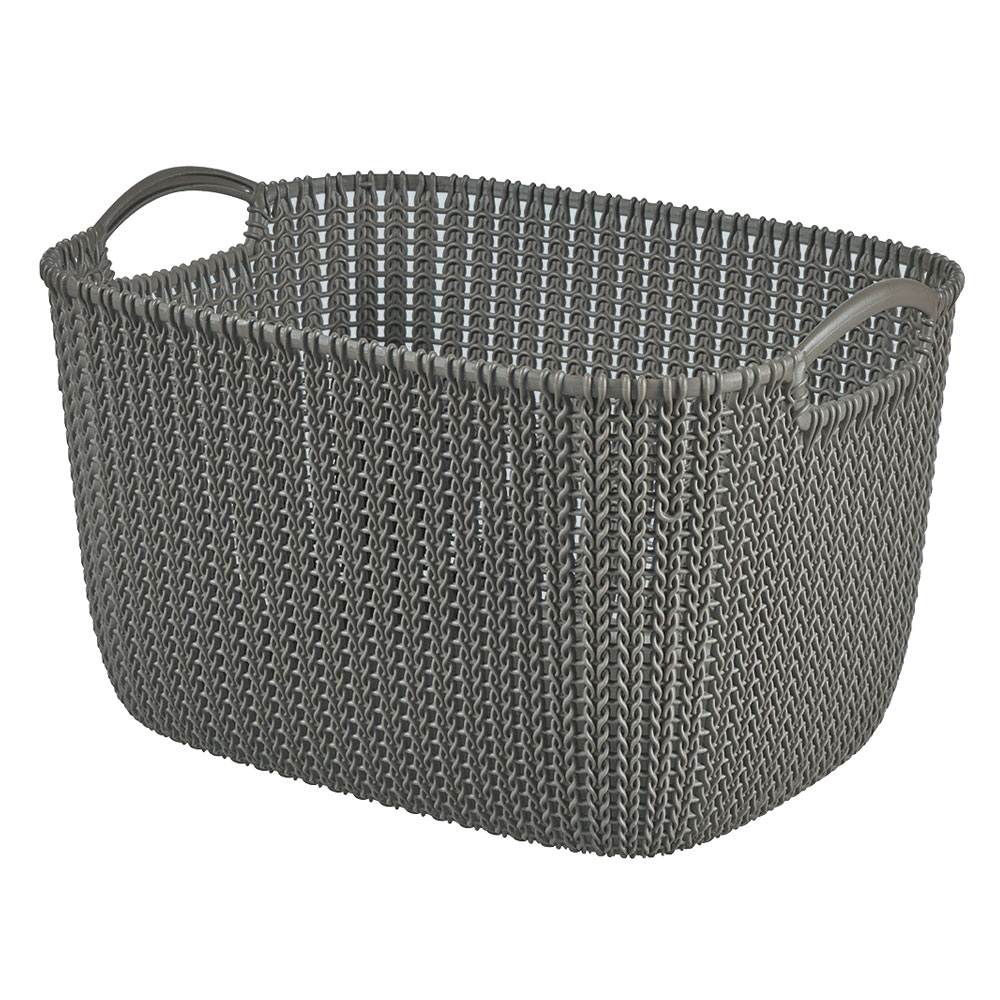 CURVER/カーバー ニット調ランドリーバスケット スクエアタイプ 同色2個組 ランドリー 洗濯かご トイレ 洗面所 ランドリー収納 622003