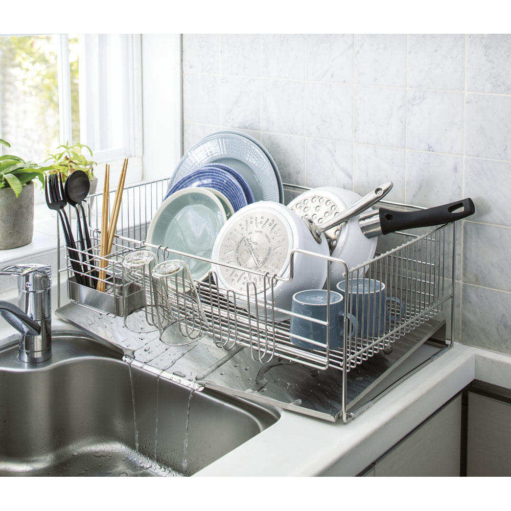 ≪フッ素加工ステンレストレー≫ 奥行58cmのシンクに渡せる水切り（ワイドハイ）選べるトレー 水切りかご ラック シンク周り用品 621005