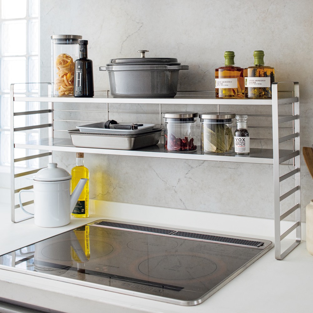 ≪幅75cm≫ 耐荷重40kgのオールステンレスラック コンロ周り収納 キッチン用品収納 621107