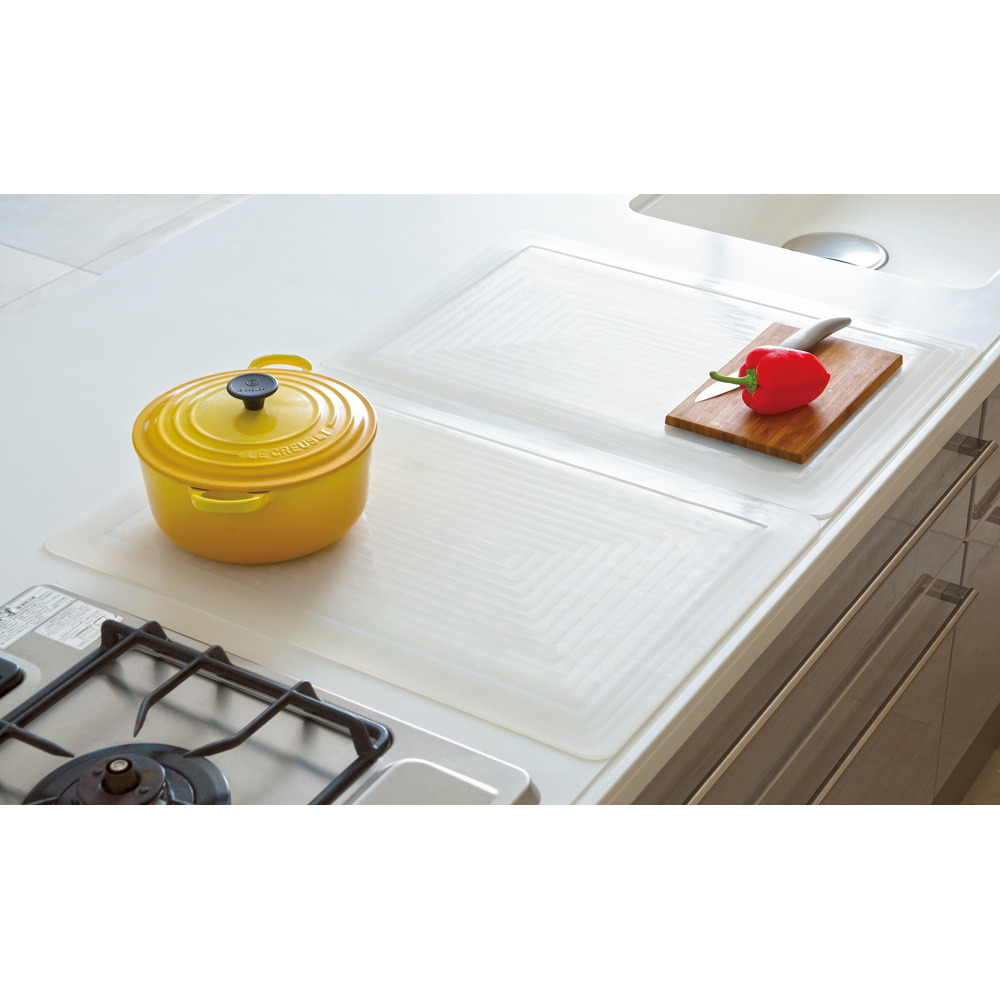 ≪57.5×45cm≫キッチン用半透明保護マット(裏面:吸盤仕様タイプ) キッチンツール 621203